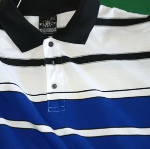 Men's Blue/White Striped Polo by Brooklyn State 3XL Tall